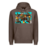 Coffee Dinosaur monster truck Premium Hoodie - Artiststas