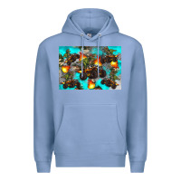 Colony Blue Dinosaur monster truck Premium Hoodie - Artiststas