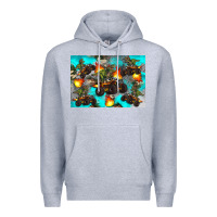 Heather Grey Dinosaur monster truck Premium Hoodie - Artiststas