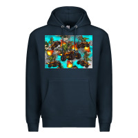 Navy Dinosaur monster truck Premium Hoodie - Artiststas