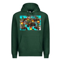 Sports Green Dinosaur monster truck Premium Hoodie - Artiststas