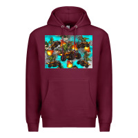 Burgundy Dinosaur monster truck Premium Hoodie - Artiststas
