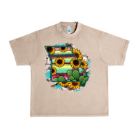 French Oak Missouri Map Sunflower Cactus Serape Urban Heavy Tee - RanaPortraitStore
