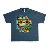 Midnight Navy Missouri Map Sunflower Cactus Serape Urban Heavy Tee - RanaPortraitStore