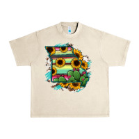 Sandshell Missouri Map Sunflower Cactus Serape Urban Heavy Tee - RanaPortraitStore