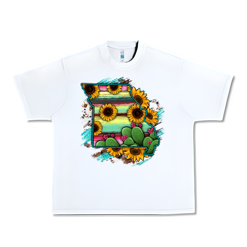 Missouri Map Sunflower Cactus Serape Urban Heavy Tee by RanaPortraitStore | Teevron