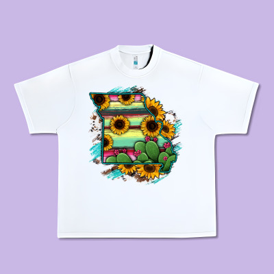 Missouri Map Sunflower Cactus Serape Urban Heavy Tee Designed By Ranaportraitstore