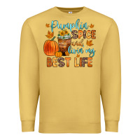 Antique Gold pumpkin spice and livin  my best life Premium Sweatshirt - Zillion Design Studio