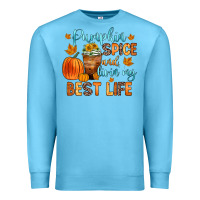 Ocean Blue pumpkin spice and livin  my best life Premium Sweatshirt - Zillion Design Studio
