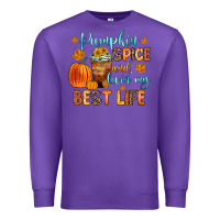 Purple pumpkin spice and livin  my best life Premium Sweatshirt - Zillion Design Studio