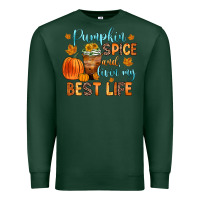 Sports Green pumpkin spice and livin  my best life Premium Sweatshirt - Zillion Design Studio