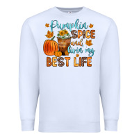 White pumpkin spice and livin  my best life Premium Sweatshirt - Zillion Design Studio