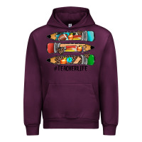 Mauve Wine #teacherlife pencils Urban Hoodie - JahusDesignShop