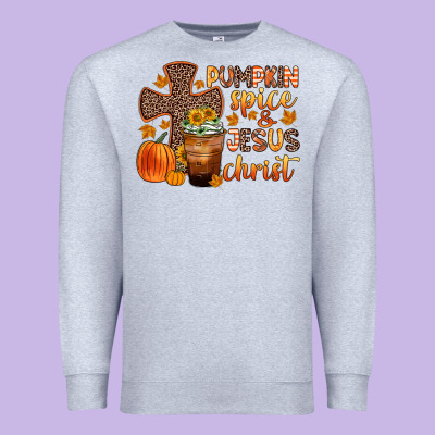 Pumpkin Spice And Jesus Christ Premium Sweatshirt Designed By Zillion Design Studio