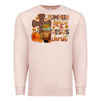 Pale Pink pumpkin spice and jesus christ Premium Sweatshirt - Zillion Design Studio
