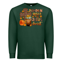 Sports Green pumpkin spice and jesus christ Premium Sweatshirt - Zillion Design Studio