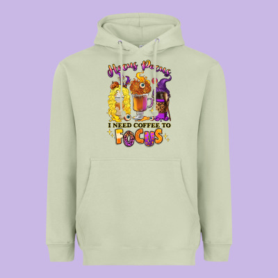 Heavyweight Hoodie Hocus pocus i need coffee to focus