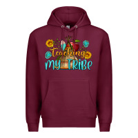 Burgundy teaching my tribe Premium Hoodie - BundleAndBundleShop
