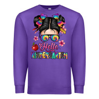 Purple hello kindergarten Premium Sweatshirt - texasbilliewilder