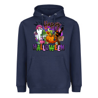 Navy Happy Halloween Heavyweight Hoodie - RanaPortraitStore