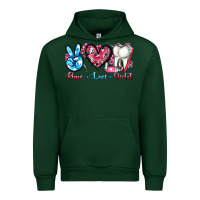 Forest Green peace love dental Urban Hoodie - AdoDesignShop