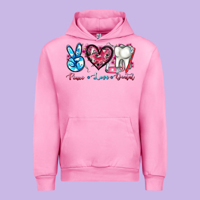 Peace Love Dental Urban Hoodie Designed By Adodesignshop