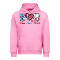 Fuchsia Pink peace love dental Urban Hoodie - AdoDesignShop