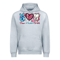 Heather Grey peace love dental Urban Hoodie - AdoDesignShop