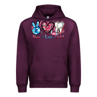 Mauve Wine peace love dental Urban Hoodie - AdoDesignShop