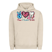 Pigment French Oak peace love dental Urban Hoodie - AdoDesignShop