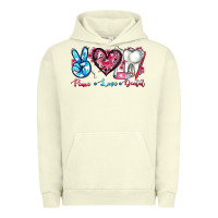 Pigment Pistachio peace love dental Urban Hoodie - AdoDesignShop