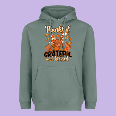 Heavyweight Hoodie Thankful grateful and Blessed black boy sneakers