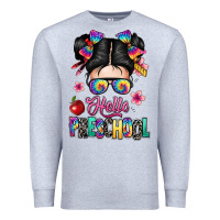 Heather Grey hello preschool kid Premium Sweatshirt - texasbilliewilder