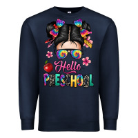Navy hello preschool kid Premium Sweatshirt - texasbilliewilder