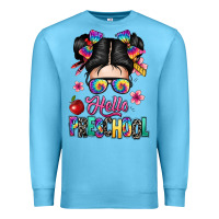 Ocean Blue hello preschool kid Premium Sweatshirt - texasbilliewilder