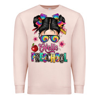 Pale Pink hello preschool kid Premium Sweatshirt - texasbilliewilder