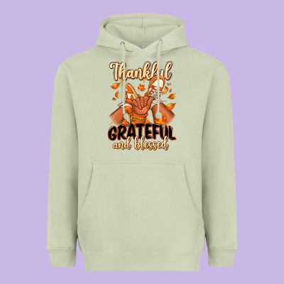 Heavyweight Hoodie Thankful grateful and Blessed black baby girl
