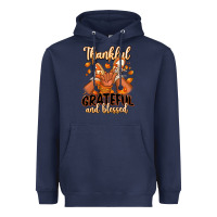 Navy Thankful grateful and Blessed black baby girl Heavyweight Hoodie - RanaPortraitStore