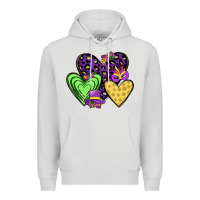 Dove Grey hearts mardi gras Premium Hoodie - JahusDesignShop