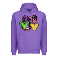 Purple hearts mardi gras Premium Hoodie - JahusDesignShop
