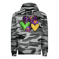 Slate Camo hearts mardi gras Premium Hoodie - JahusDesignShop