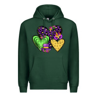 Sports Green hearts mardi gras Premium Hoodie - JahusDesignShop