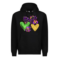 Black hearts mardi gras Premium Hoodie - JahusDesignShop