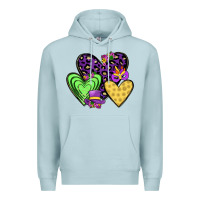 Blue Mist hearts mardi gras Premium Hoodie - JahusDesignShop