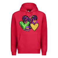 Cardinal hearts mardi gras Premium Hoodie - JahusDesignShop