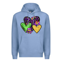Colony Blue hearts mardi gras Premium Hoodie - JahusDesignShop