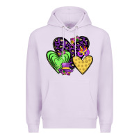 Lilac hearts mardi gras Premium Hoodie - JahusDesignShop