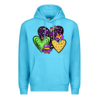 Ocean Blue hearts mardi gras Premium Hoodie - JahusDesignShop