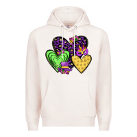 Pale Pink hearts mardi gras Premium Hoodie - JahusDesignShop