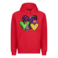 Red hearts mardi gras Premium Hoodie - JahusDesignShop